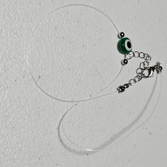 Evil Eye Clear Thread Choker Necklace Happiness Charm Fashion Jewelry Women - Picture 1 of 3